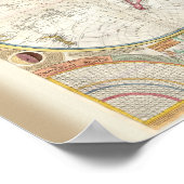 ヴィンテージ世界地図と天文図絶妙 ポスター (角)