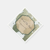 ヴィンテージ世界地図の旅行をテーマ結婚にした スタンダードカクテルナプキン (角)