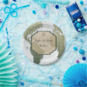 ヴィンテージ世界地図の旅行をテーマ結婚にした ペーパープレート (パーティー)