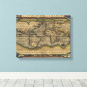 ヴィンテージ世界地図アトラスヒストリカルデザイン キャンバスプリント (インサイチュ (ウッドフロア))