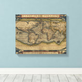 ヴィンテージ世界地図アトラスヒストリカルデザイン キャンバスプリント (インサイチュ (ウッドフロア))