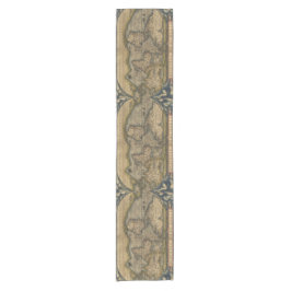 ヴィンテージ世界地図アトラスヒストリカルデザイン ショートテーブルランナー