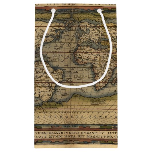 ヴィンテージ世界地図アトラスヒストリカルデザイン スモールペーパーバッグ (裏面)