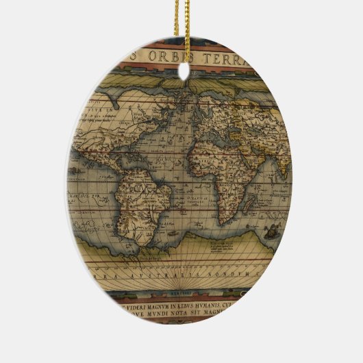 ヴィンテージ世界地図アトラスヒストリカルデザイン セラミックオーナメント (右)