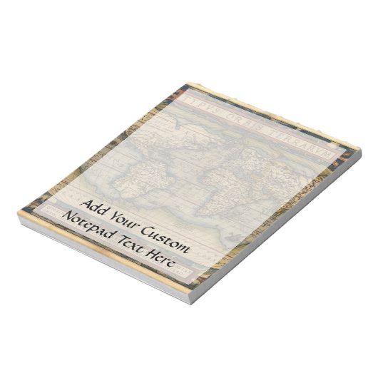 ヴィンテージ世界地図アトラスヒストリカルデザイン ノートパッド (回転)