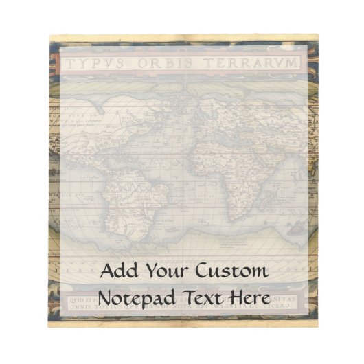 ヴィンテージ世界地図アトラスヒストリカルデザイン ノートパッド (正面)