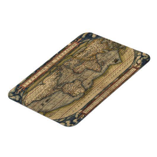 ヴィンテージ世界地図アトラスヒストリカルデザイン マグネット (左側)