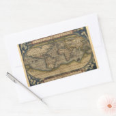 ヴィンテージ世界地図アトラスヒストリカルデザイン 長方形シール (封筒)