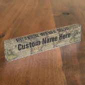 ヴィンテージ世界地図アトラスヒストリカル デスクネームプレート (側面)