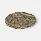 ヴィンテージ世界地図アンティーク地図 ペーパープレート (アングル)