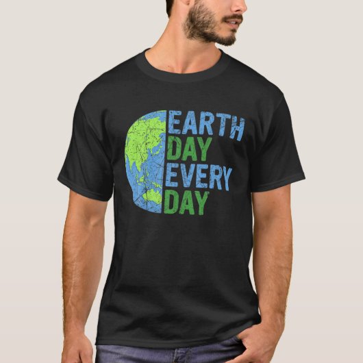 ヴィンテージ世界地図グラフィックプラネット記念地球 Tシャツ (正面)