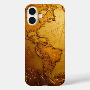 ヴィンテージ世界地図スマホケース iPhone 16 PLUSケース