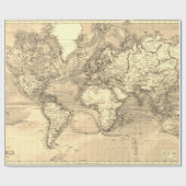 ヴィンテージ世界地図セピア ラッピングペーパー (フラット)