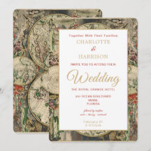 ヴィンテージ世界地図トラベルテーマウェディング