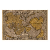 ヴィンテージ世界地図ヌア,エインテグラユニウエルシオルビス ポスター (正面)