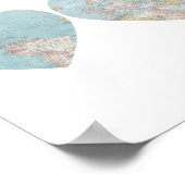 ヴィンテージ世界地図ハートポスター ポスター (角)