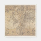 ヴィンテージ世界地図ベイビーシャワーコレクションのナプキン スタンダードランチョンナプキン (正面)