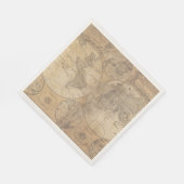 ヴィンテージ世界地図ベイビーシャワーコレクション ナプキン スタンダードランチョンナプキン (角)