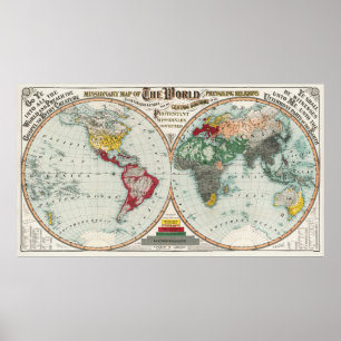 ヴィンテージ世界地図ポスター ポスター