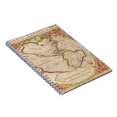 ヴィンテージ世界地図モノグラム名 ノートブック (右側)