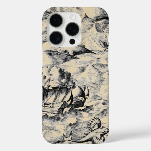 ヴィンテージ世界地図モンスターズ鳴海飛んでいる魚 Case-Mate iPhoneケース (裏面)