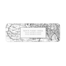 ヴィンテージ世界地図差出人住所ラベル