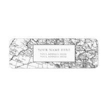 ヴィンテージ世界地図差出人住所ラベル