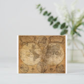 ヴィンテージ世界地図帳 ポストカード (スタンド正面)