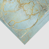 ヴィンテージ世界地図金ゴールドブルーモノグラム名 薄葉紙 (詳細)