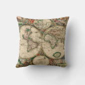 ヴィンテージ世界地図1689 クッション (裏面)