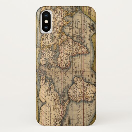 ヴィンテージ世界地図、アブラハム・オルテリウス 1564 Case-Mate iPhoneケース (裏面)