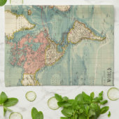 ヴィンテージ世界地図 キッチンタオル (折り畳み)