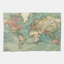 ヴィンテージ世界地図 キッチンタオル