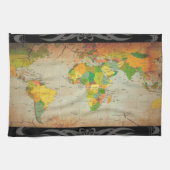 ヴィンテージ世界地図 キッチンタオル (横)