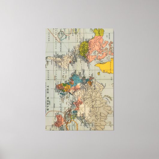 ヴィンテージ世界地図 キャンバスプリント (正面)