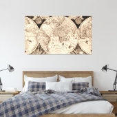 ヴィンテージ世界地図 キャンバスプリント (インサイチュ (寝室))