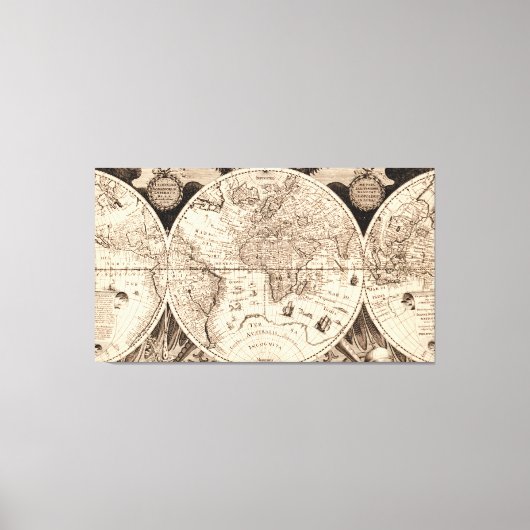 ヴィンテージ世界地図 キャンバスプリント (正面)