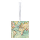 ヴィンテージ世界地図 キューブオーナメント (右)
