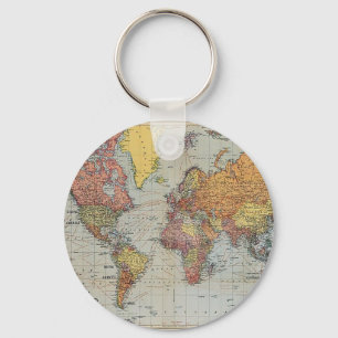 ヴィンテージ世界地図 キーホルダー