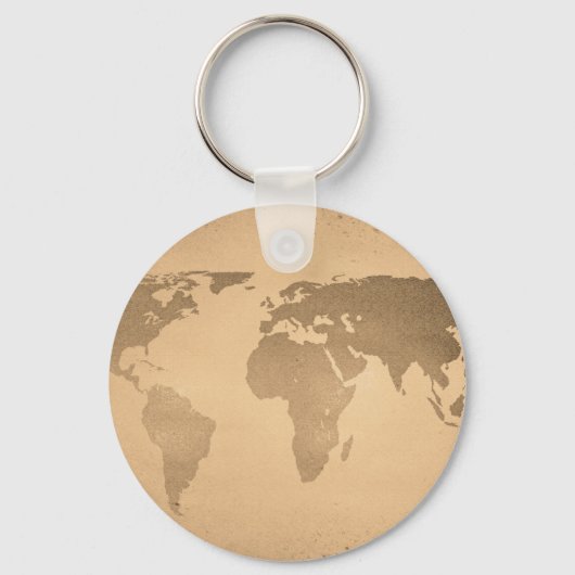 ヴィンテージ世界地図 キーホルダー (正面)
