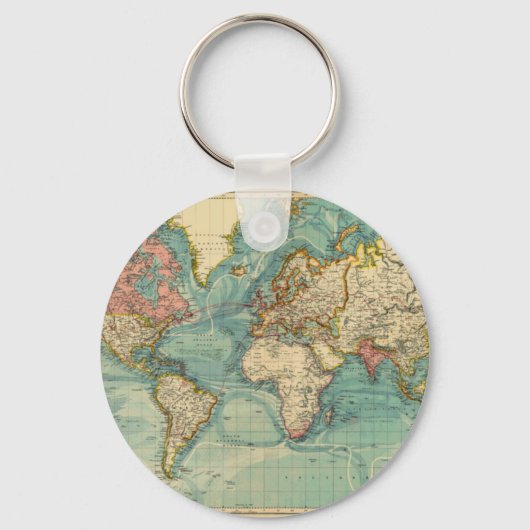 ヴィンテージ世界地図 キーホルダー (正面)