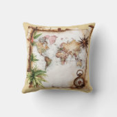 ヴィンテージ世界地図 クッション (裏面)