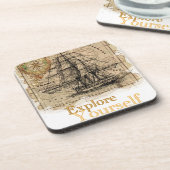 ヴィンテージ世界地図 コースター (左側)