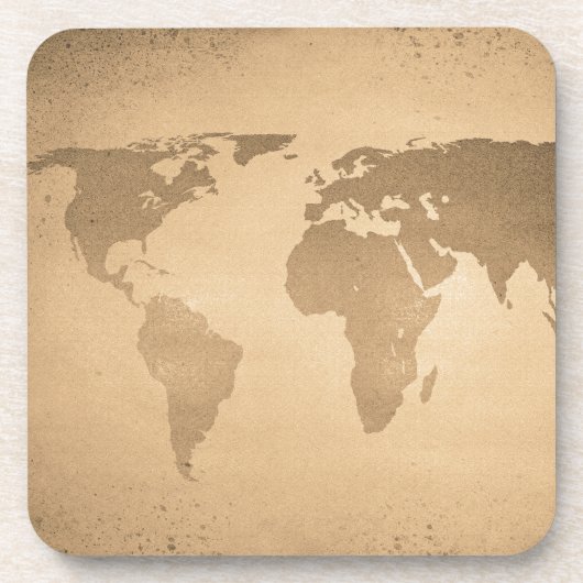 ヴィンテージ世界地図 コースター (正面)