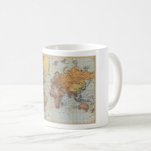 ヴィンテージ世界地図 コーヒーマグカップ (正面右)
