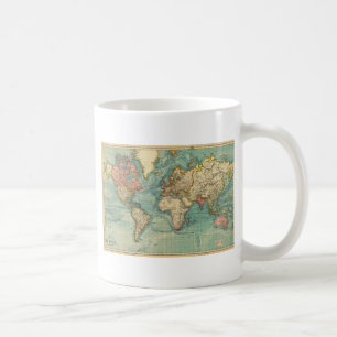 ヴィンテージ世界地図 コーヒーマグカップ