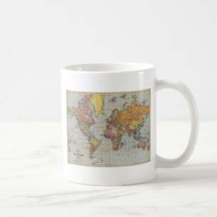 ヴィンテージ世界地図 コーヒーマグカップ