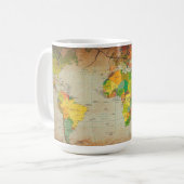 ヴィンテージ世界地図 コーヒーマグカップ (正面左)