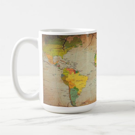ヴィンテージ世界地図 コーヒーマグカップ (左)