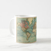 ヴィンテージ世界地図 コーヒーマグカップ (正面左)